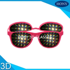 ล้าง 13500 เส้นเลนส์คู่พลิกขึ้นแว่นตา 3D Diffraction Red white purple