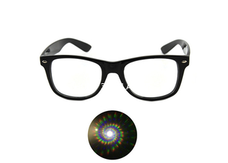 Spiral Ultimate 3D แว่นตาการแยกแสง Clear Rave Prism Grating Glasses Rainbow Firework Spirals
