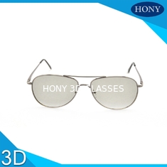 กรอบโลหะภาพยนตร์ 3D Passive Glasses เลนส์ Polarized แบบวงขรุขระที่สามารถถอดทำความสะอาดได้ฟรี