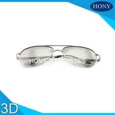 กรอบโลหะภาพยนตร์ 3D Passive Glasses เลนส์ Polarized แบบวงขรุขระที่สามารถถอดทำความสะอาดได้ฟรี