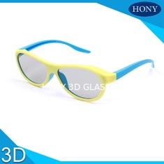 แว่นตา 3D Passive Cinema สำหรับผู้ใหญ่เลนส์เชิงเรขาคณิตที่มีสีฟ้า / เหลือง
