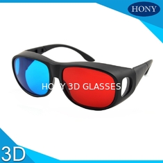 ขนาดสำหรับผู้ใหญ่ Red Cyan 3D เลนส์แว่นตาหนาสีที่กำหนดเองเฟรม