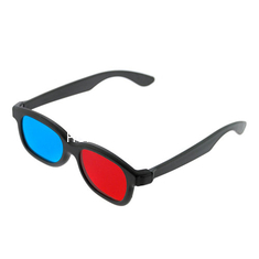 พลาสติกสีแดงพลาสติกสีแดง Cyan 3d แว่นตากลมแว่นตา Polarized