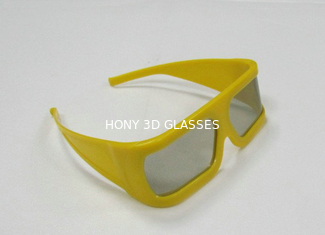 พลาสติกโพลาไรซ์สีแดง Cyan 3D Cinema แว่นตาที่มีกรอบสีเหลือง OEM ODM