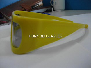 พลาสติกโพลาไรซ์สีแดง Cyan 3D Cinema แว่นตาที่มีกรอบสีเหลือง OEM ODM