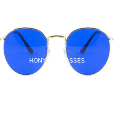 แว่นตาบำบัดสีฟ้าทรงกลมเสมือนสำหรับกิจกรรมกลางแจ้ง