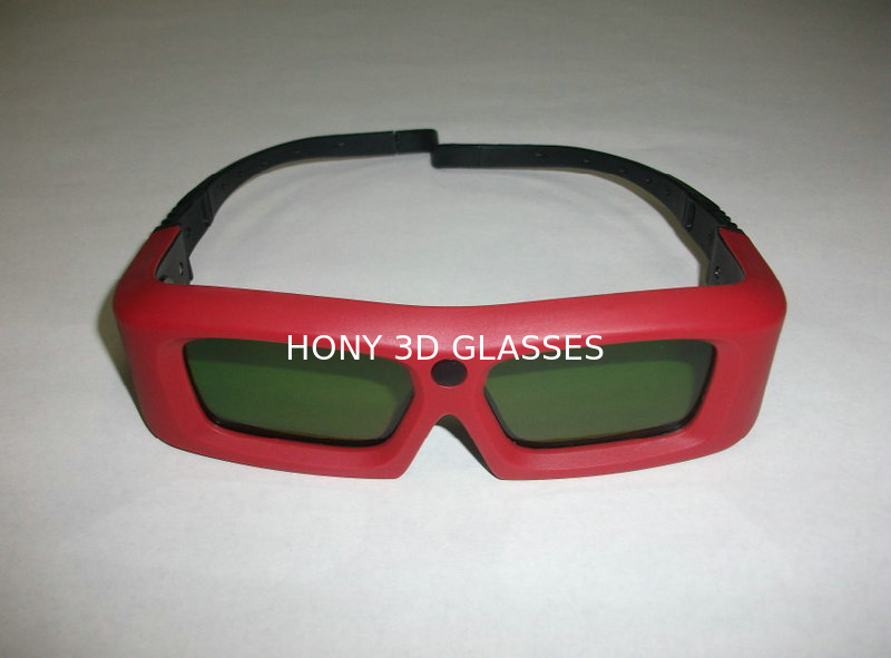 เลนส์แว่นตา Active 3D ใช้พลังงานสูงแบตเตอรี่แบบแอลซีดีที่มีกรอบสีแดง